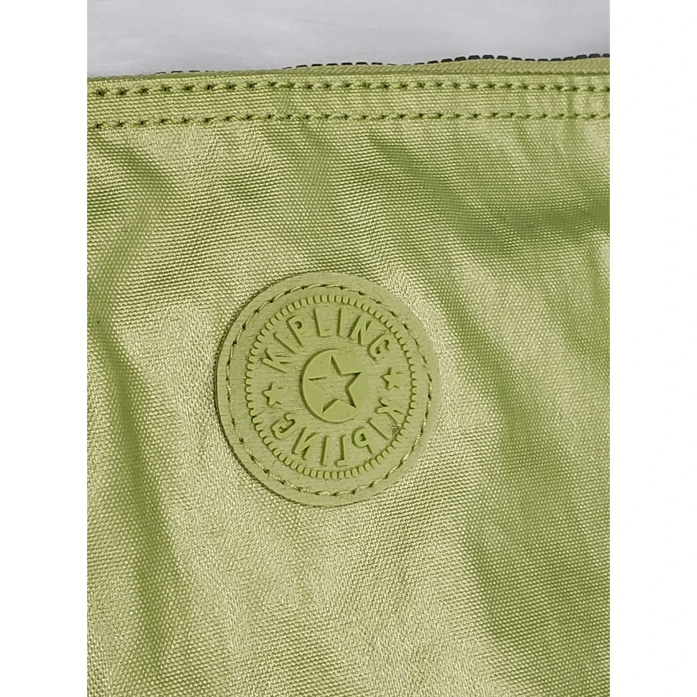NEW Kipling Harrie makeup pouch metallic mint green AC8257